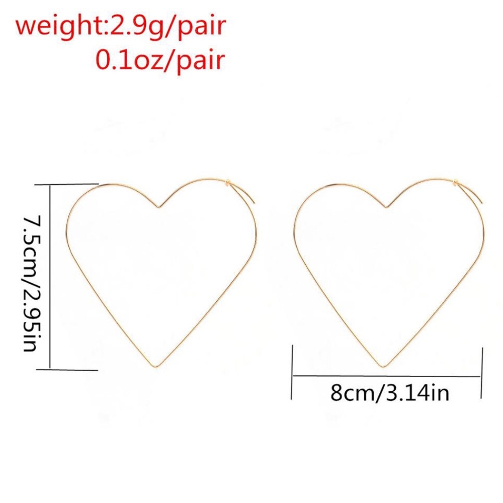 Heart Shaped Hoop Earrings - Picture 4 of 4